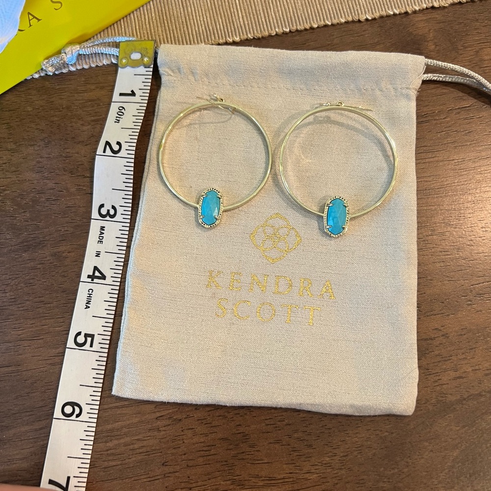Kendra Scott Elora Earrings - gold and turquoise - Picture 3 of 4